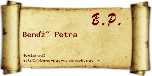 Benő Petra névjegykártya