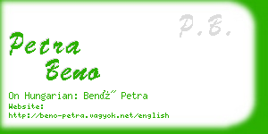 petra beno business card